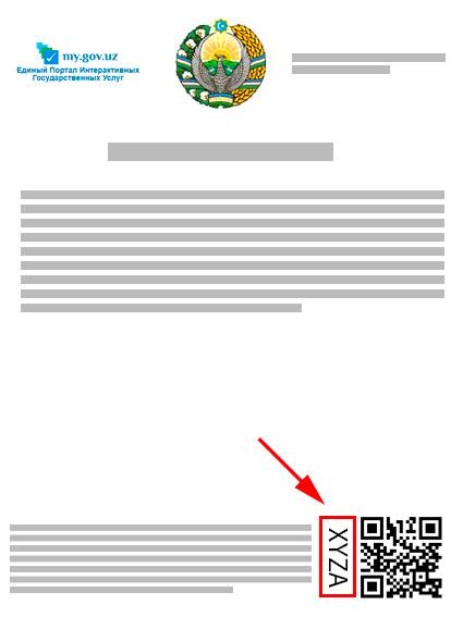 PIN code document